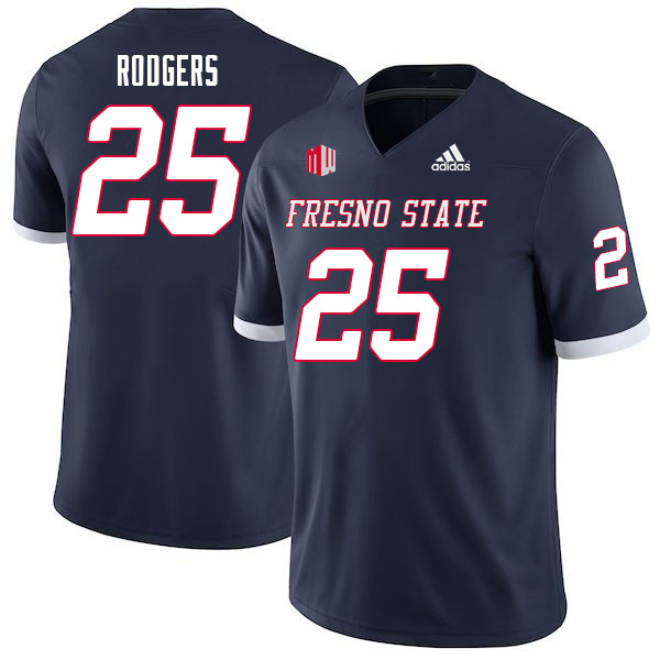 Men-Youth #25 Caden Rodgers Fresno State Bulldogs College Football Jerseys Sale-Navy